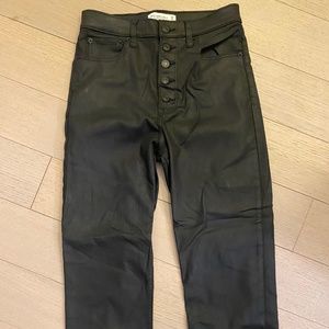 Abercrombie & Fitch Ultra High Rise Ankle Straight Jean Black Coated Jeans